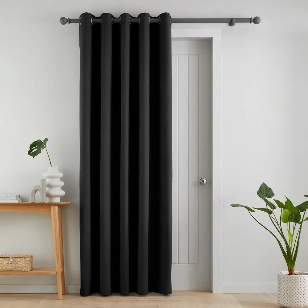 Fekete sötétítő-termo függöny ajtóra 168x213 cm Wilson – Catherine Lansfield