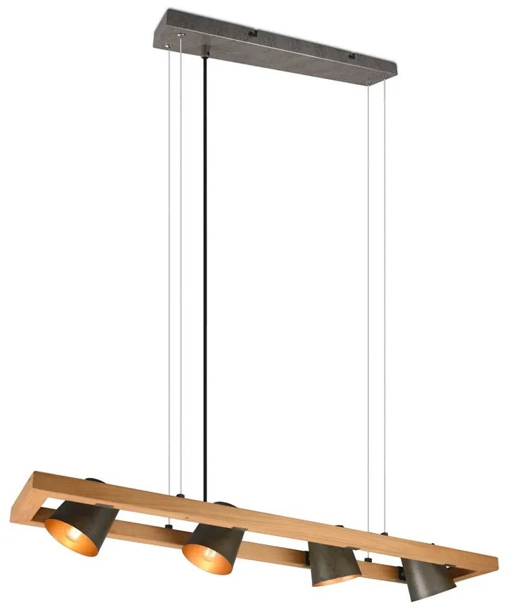 Szürke-natúr színű függőlámpa Bell – Trio