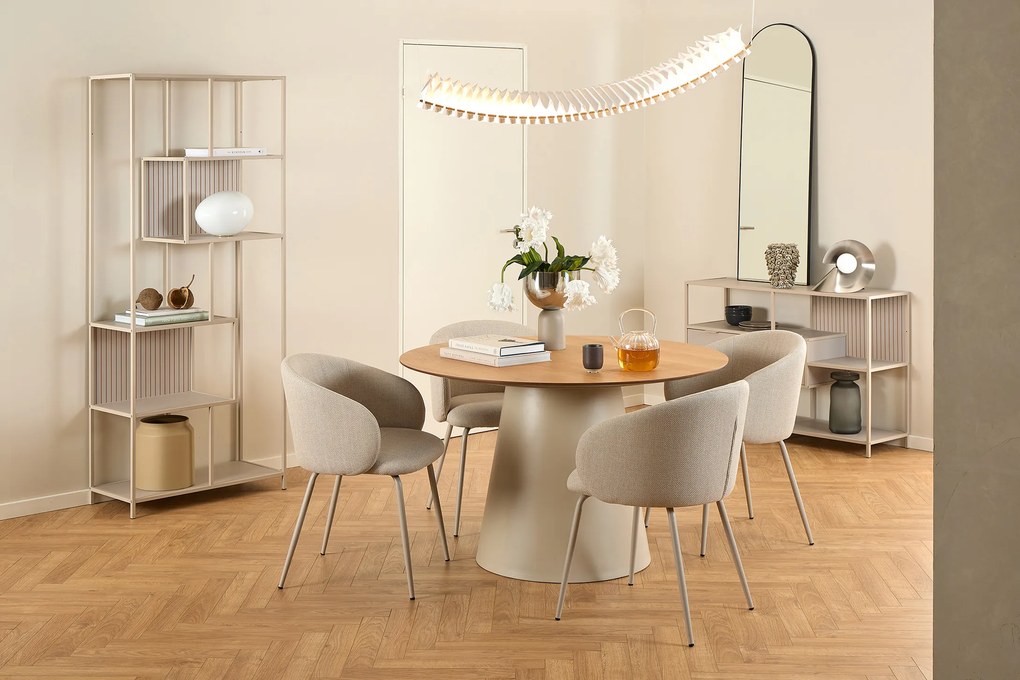 MAZZONI EXPORT CLARA Bézs (Basel 24 szövet)/bézs lábak - MODERN KÁRPITOZOTT KAGYLÓSZÉK LOFT STÍLUSÚ NAPPALIBA/ÉTKEZŐBE/IRODÁBA