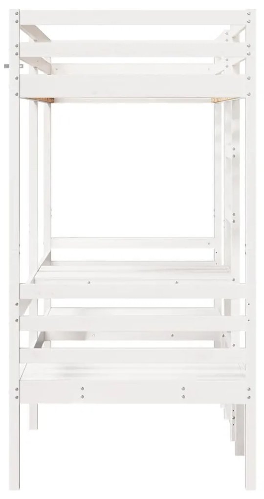 fehér fenyő galériaágy-keret asztallal és székekkel 80 x 200 cm