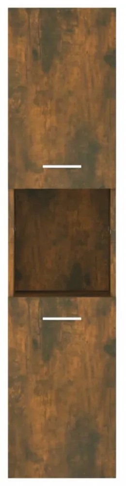 füstös tölgy színű szerelt fa fürdőszobaszekrény 30x30x130 cm