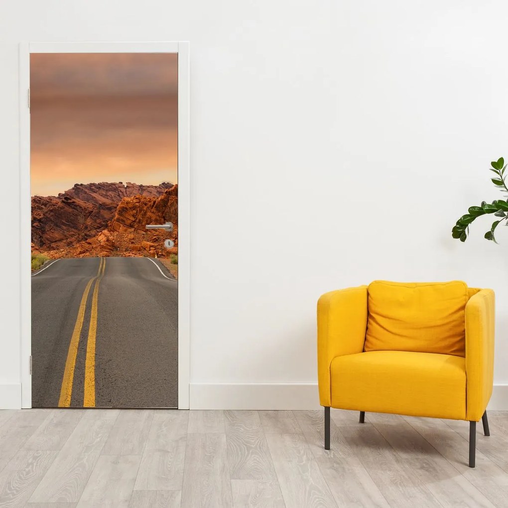 Fotótapéta ajtóra - Út a hegyekben (95x205cm)