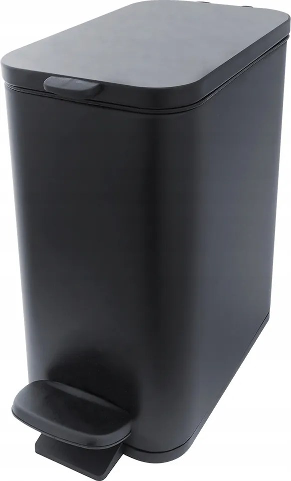 Nimco Fürdőszobai hulladékgyűjtő 5l, fekete fém, csendes záródású Kos 11005-90_
