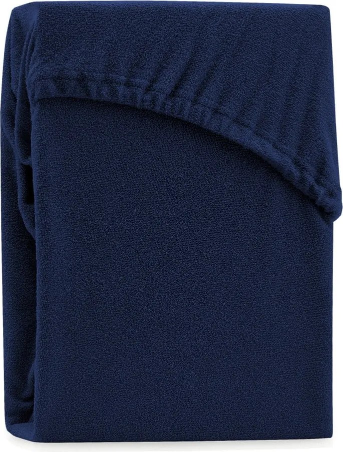 Sötétkék gumis frottír lepedő 240x220 cm Ruby – Restilo