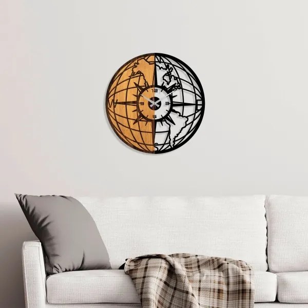 Fali óra 56 cm átmérő, 1xAA, fa/fém kivitel