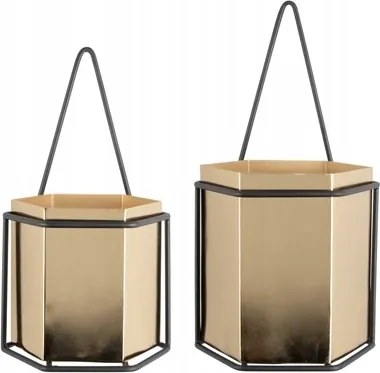 Fém arany virágtartó fedél szett Hexagon dekoratív nappaliba