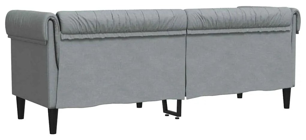 Chesterfield kanapé Világosszürke 201.5 x 74.5 x 74.5 cm szövet