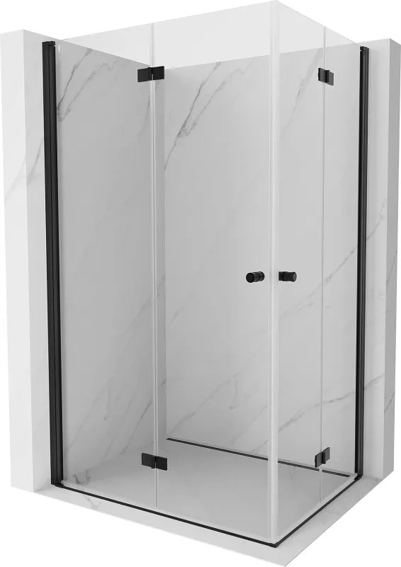 Mexen Mist-F Duo összecsukható zuhanykabin bal 120 x 90 cm, átlátszó, fekete - 8A6-120L-090P-70-00