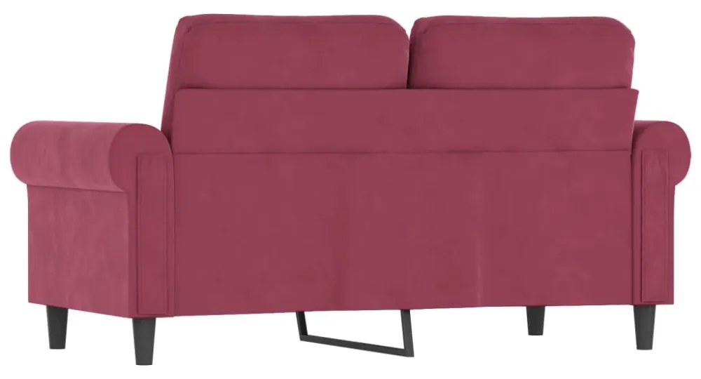 kétszemélyes bordó bársony kanapé 120 cm