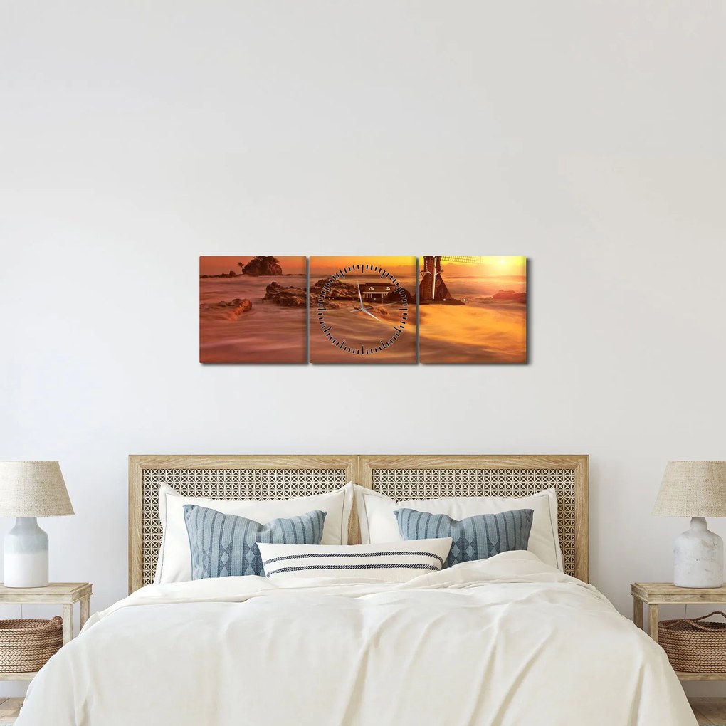 Kép – Naplemente (órával) (90x30 cm)