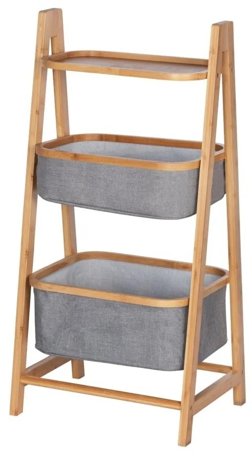 Szürke-barna bambusz fürdőszobai polcos állvány 44x91 cm Bahari – Wenko