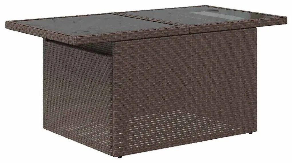 Kerti Kanapé Szett tárolóval 5 pcs Barna Poli rattan