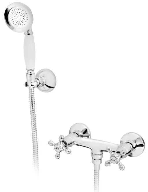 F-Design Lacrima, falra szerelhető zuhanycsap kézizuhany készlettel, fényes króm, FD1-LRA-77-11