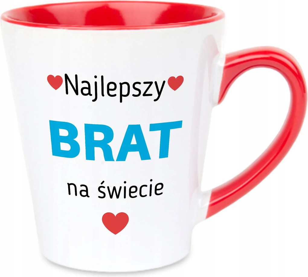 Latte Bögre 350ml Piros Ajándék Legjobb Testvér Érdekes Minták