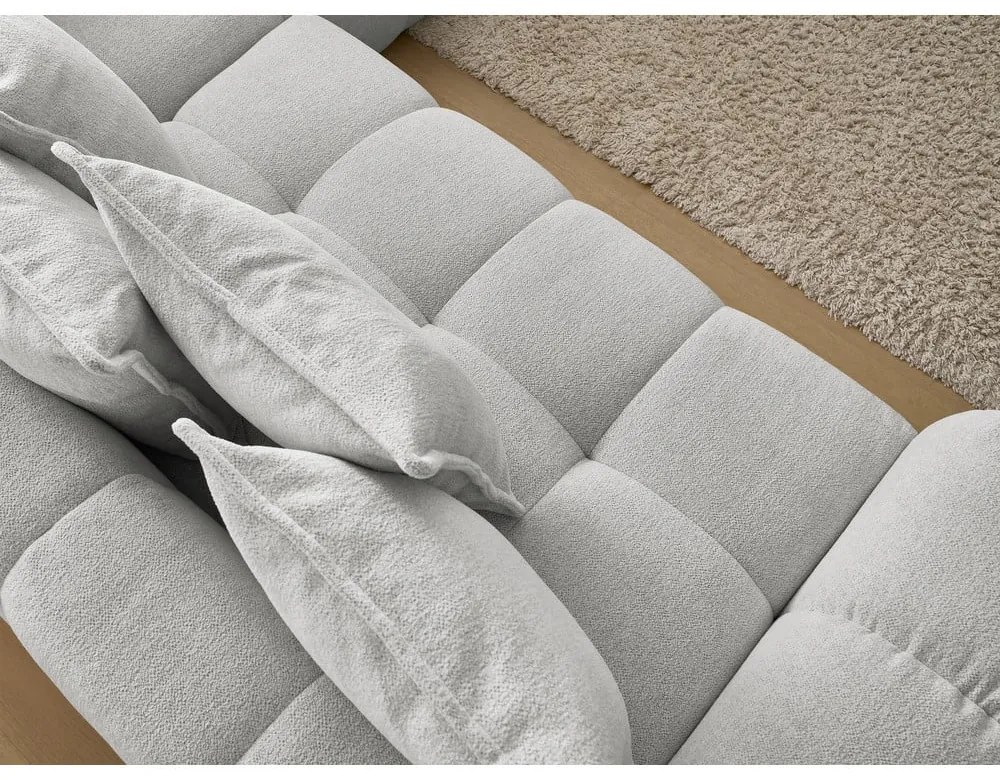 Világosszürke zsenília kinyitható-tárolóhelyes sarokkanapé (jobb oldali-L alakú) Everest – Bobochic Paris