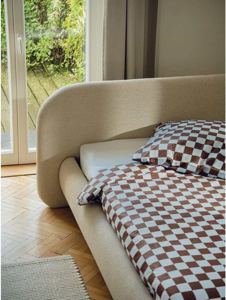 Világoskék gumis pamut lepedő 180x200 cm Oba – noo.ma