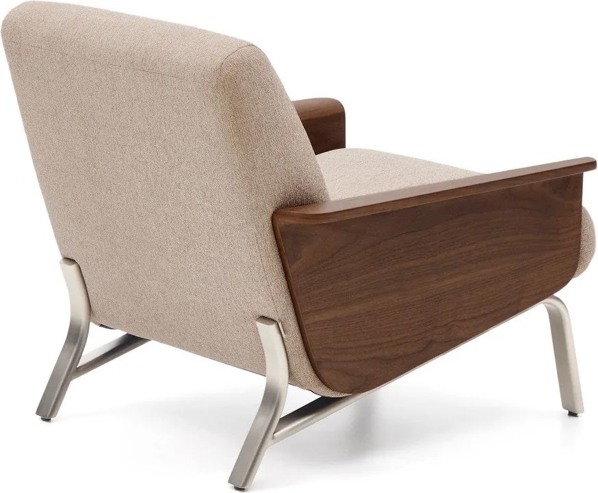 Világosbarna zsenília fotel Amsen – Kave Home