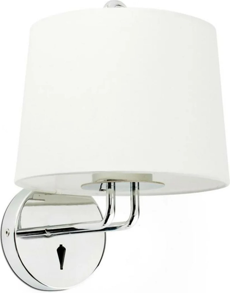 Faro Montreal fali lámpa króm/fehér, textil ernyő, E27, IP20