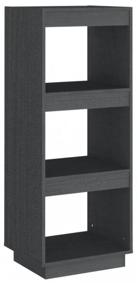 szürke tömör fenyőfa könyvszekrény/térelválasztó 40x35x103 cm