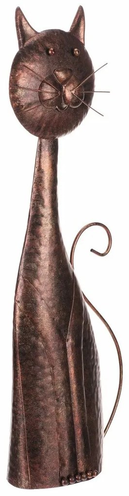 Macska fém kerti dekoráció réz, 22 x 61 x 11 cm