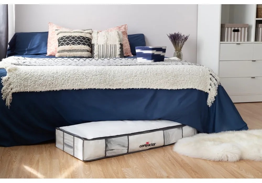 Vákuumos textil-műanyag ágy alatti tárolódoboz 105x45x15,5 cm Life – Compactor