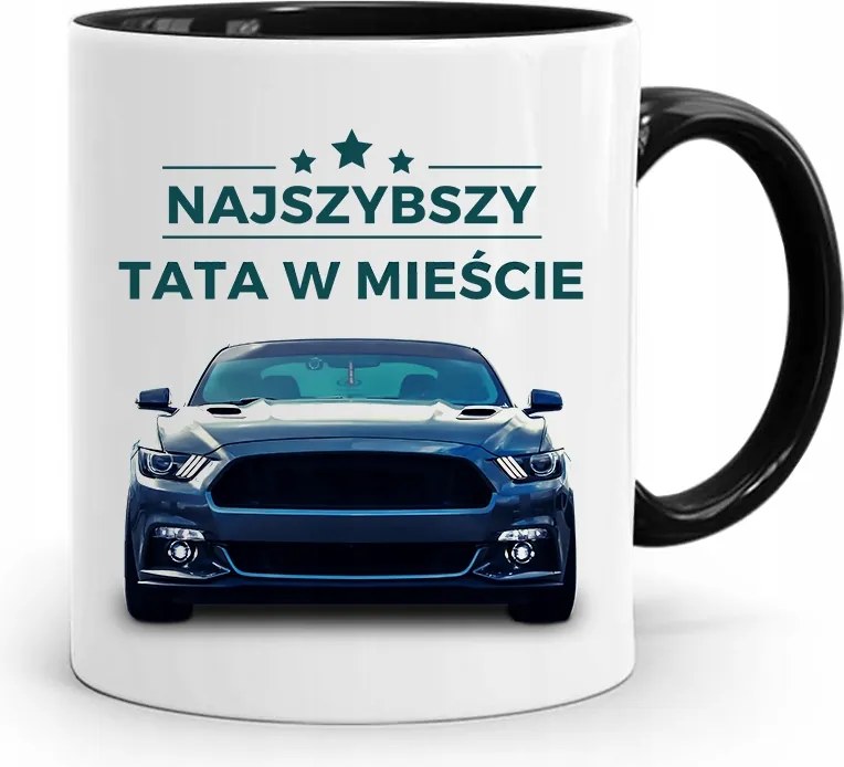 Bögre Fekete Apák Napi Ajándék Leggyorsabb Apa fényképes nyomattal