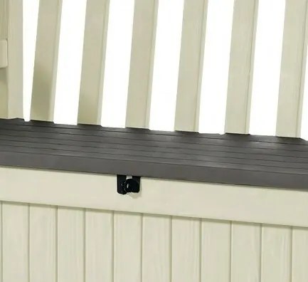 Keter Eden kerti tárolódoboz paddal, bézs, 265 l, 140 x 60 x 84 cm