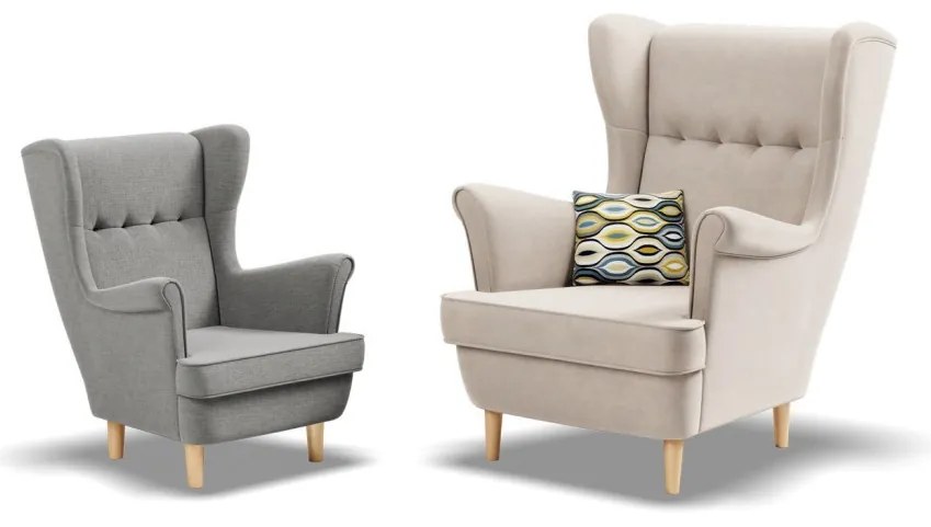 Uszak Mini fotel, fonott, szürke