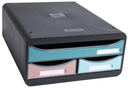Irattároló, műanyag, 3 fiókos, EXACOMPTA Smallbox Skandi, színes (EX311606D)