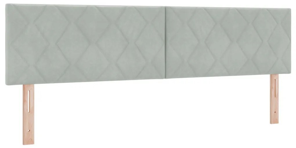 Fejtámla Gyémánt Blokkok Design Világosszürke 180 cm bársonyos