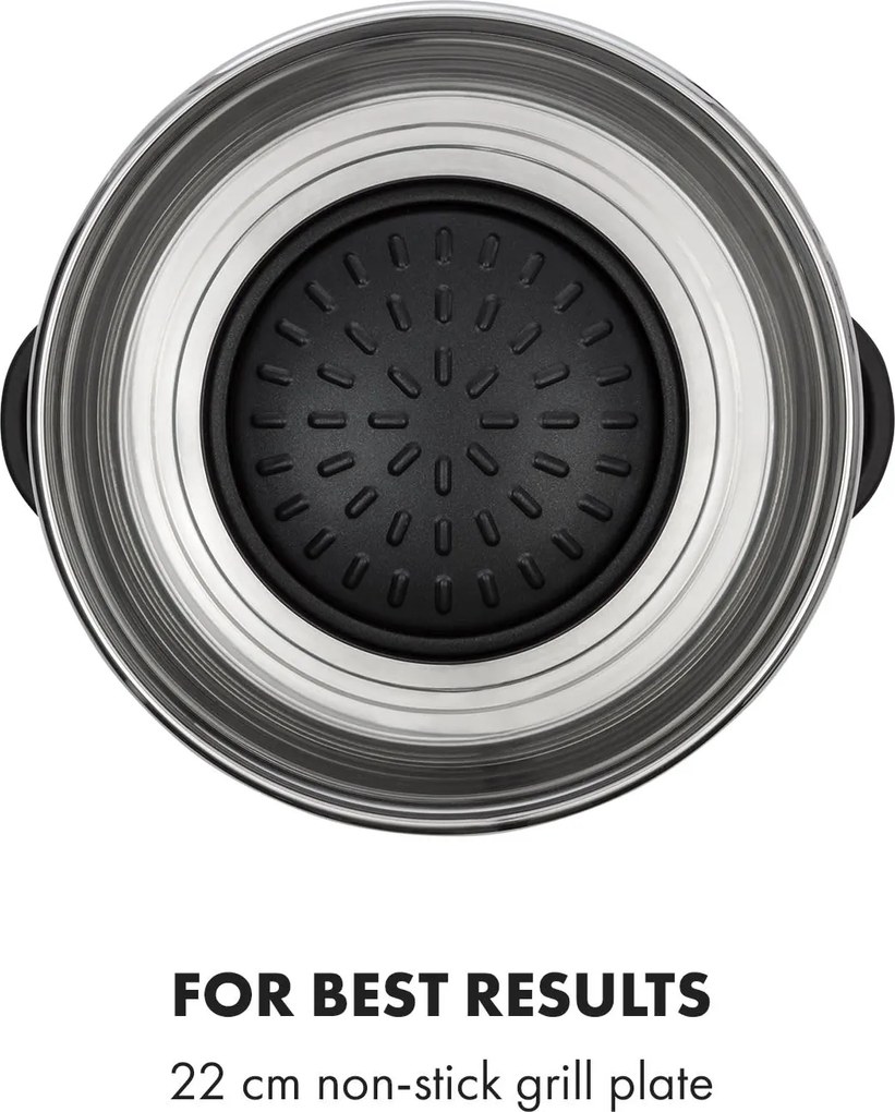 Klarstein Szechuan, hot pot és grill lemez, 5 l űrtartalom, 1350 W, 600 W, piros