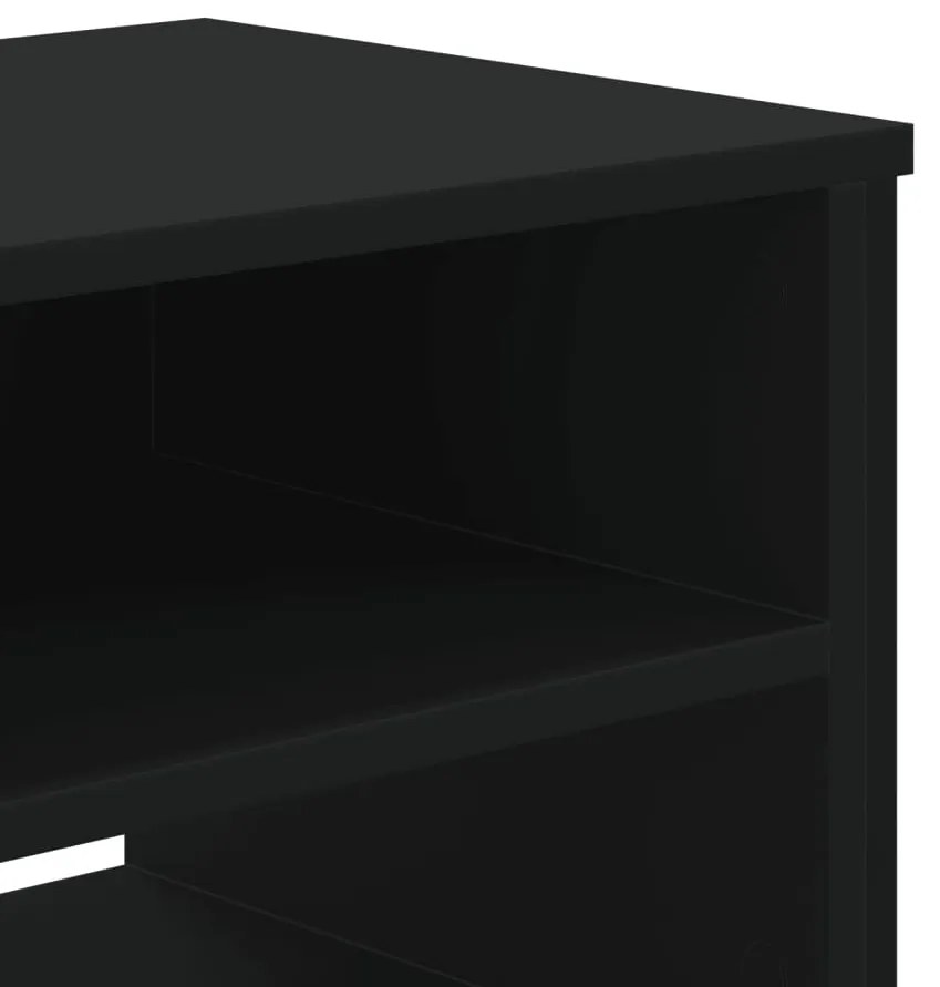 fekete szerelt fa TV-szekrény 180 x 34 x 41 cm