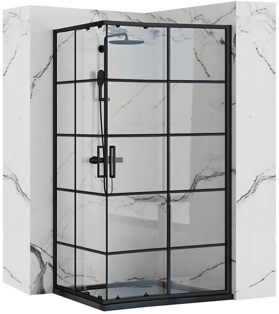 Rea Concept, zuhanykabin 80x100 cm + fehér Savoy zuhanytálca, KPL-K1005