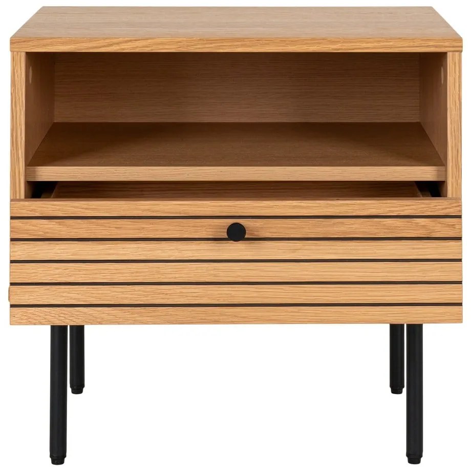 Tárolóasztal tölgyfa dekoros asztallappal 40x50 cm Kyoto – House Nordic