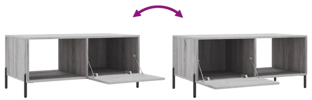 vidaXL szürke sonoma színű szerelt fa dohányzóasztal 90 x 50 x 40 cm