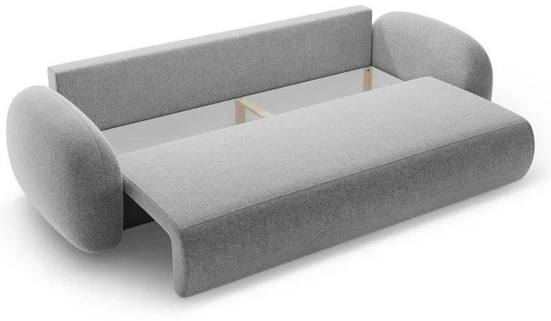 Világosszürke zsenília kinyitható-tárolóhelyes kanapé 262 cm Tonale – Cosmopolitan Design