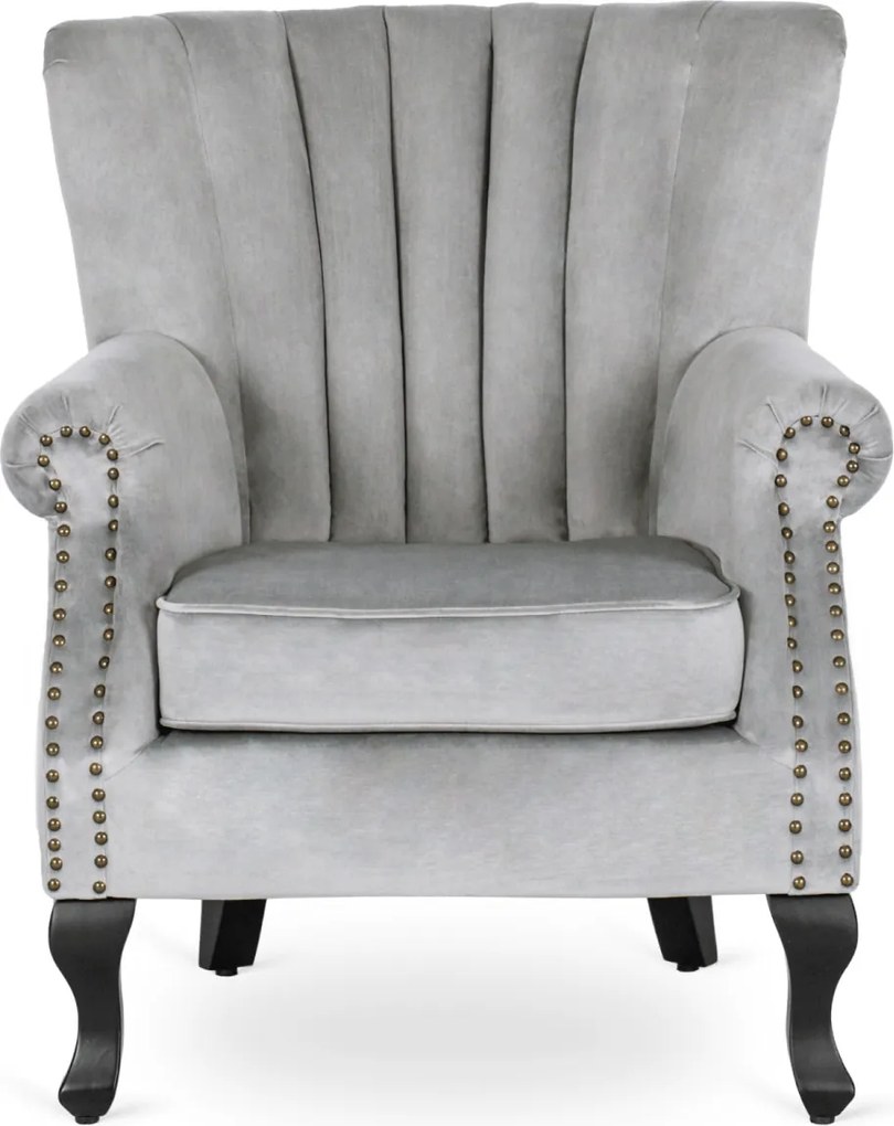 Fotel szürke bársony kárpittal – MALLO