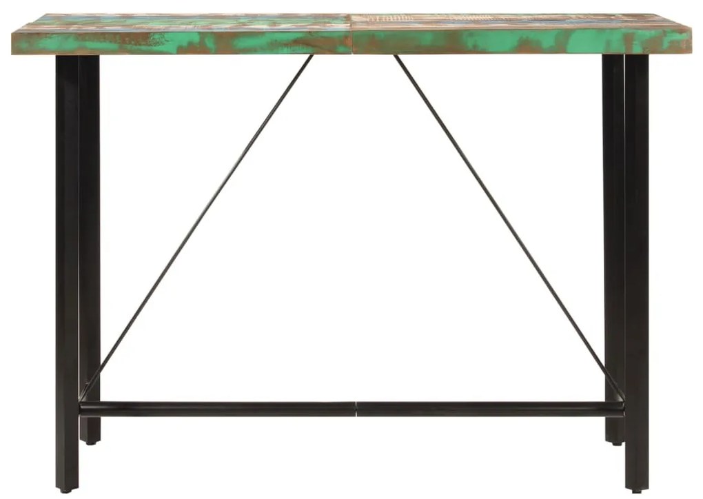 Tömör újrahasznosított fa és vas bárasztal 150 x 70 x 107 cm