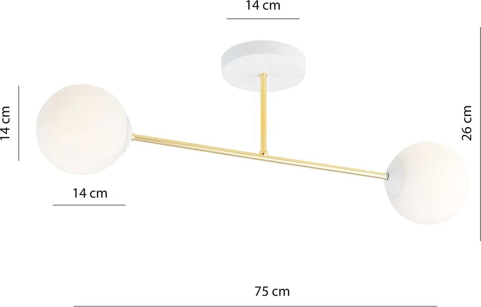 Emibig modern mennyezeti lámpa magnum fehér arany emi1234/2