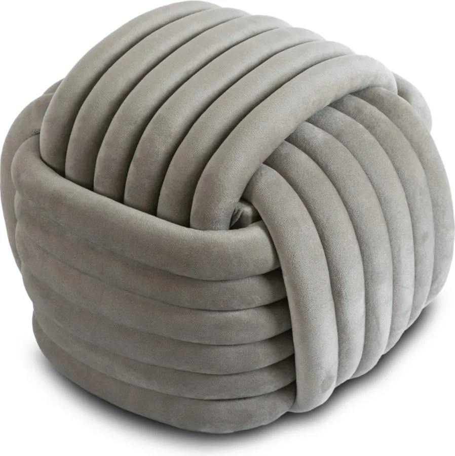 Fonott puff szürke színben, bársony kárpittal, MAGMA