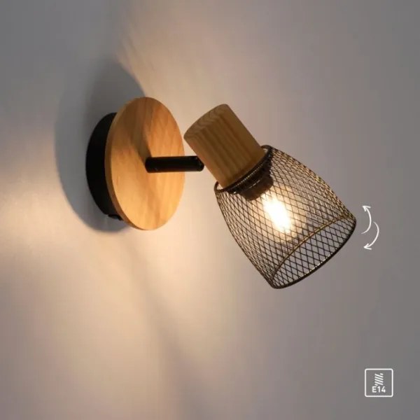 JUST LIGHT. 15191-79 - Fali spotlámpa TAMIS 1xE14/10W/230V fenyő