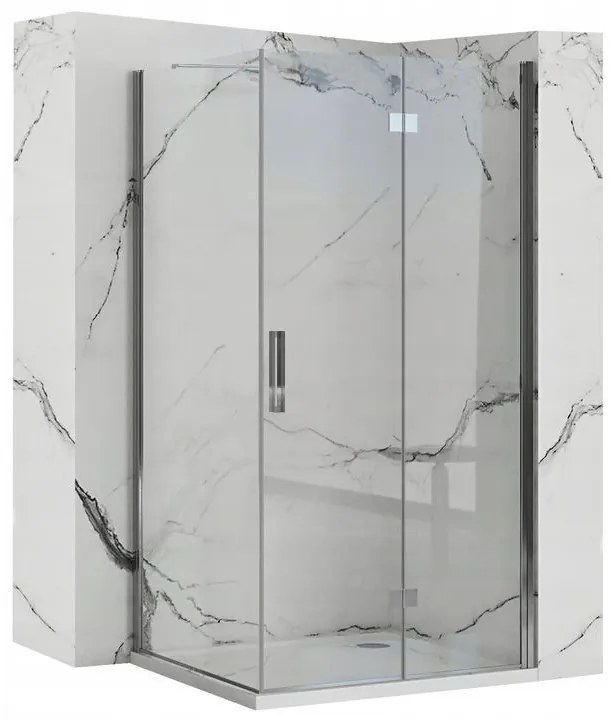 Rea Molier, zuhanykabin 90 (ajtó) x 80 (fal) x 190 cm, 6mm átlátszó üveg, króm profil, KPL-K1539