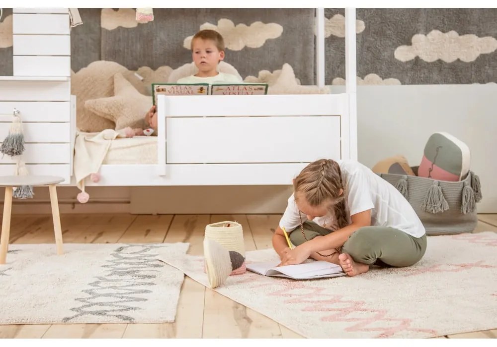 Rózsaszín-krémszínű mosható kézi szövésű pamut szőnyeg 120x160 cm Atlas Natural – Lorena Canals