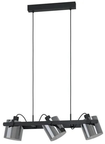 Eglo 780478 - Csillár zsinóron CALERINO 3xE27/40W/230V fekete