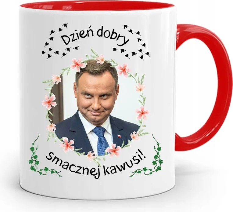 Piros Elnöki Bögre Andrzej Duda Pis Egészség felirattal
