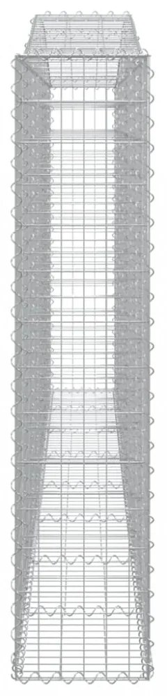 3 db íves horganyzott vas gabion kosár 400x30x140/160 cm