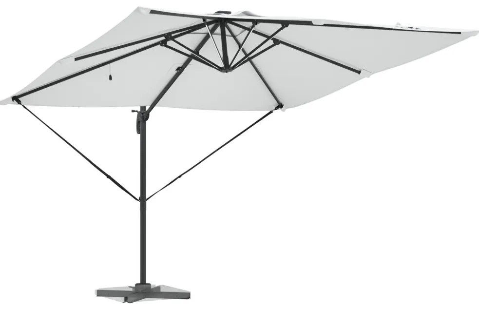 Konzolos Roma napernyő LED-del Homok 286x285x270 cm Alumínium