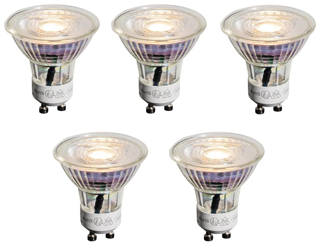 5 darabos GU10 50mm átlátszó LED izzó 3.5W 330 lm 3000K