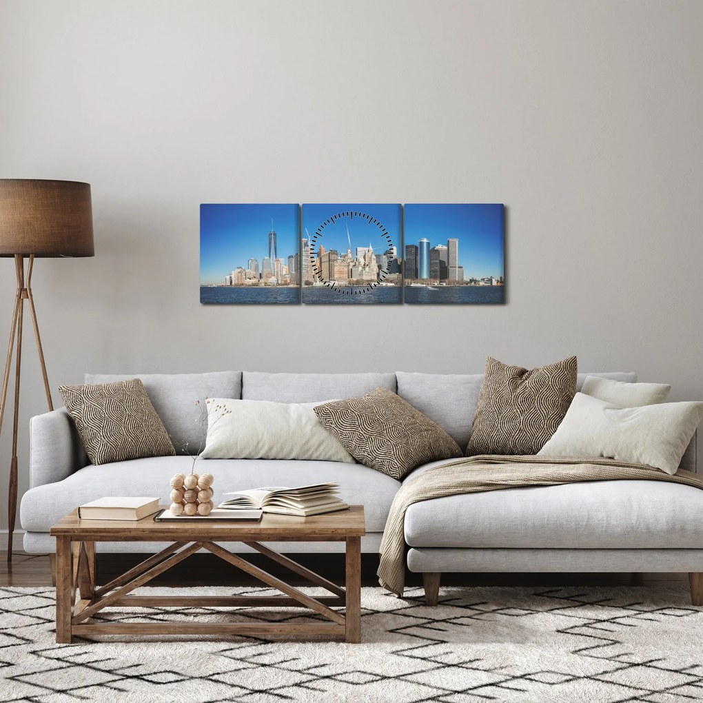 Kép - Manhattan New York-ban (órával) (90x30 cm)