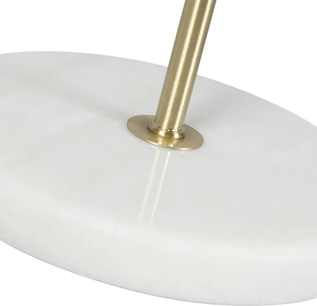 Asztali lámpa sárgaréz taupe bársonyernyővel 35 cm - Kaso